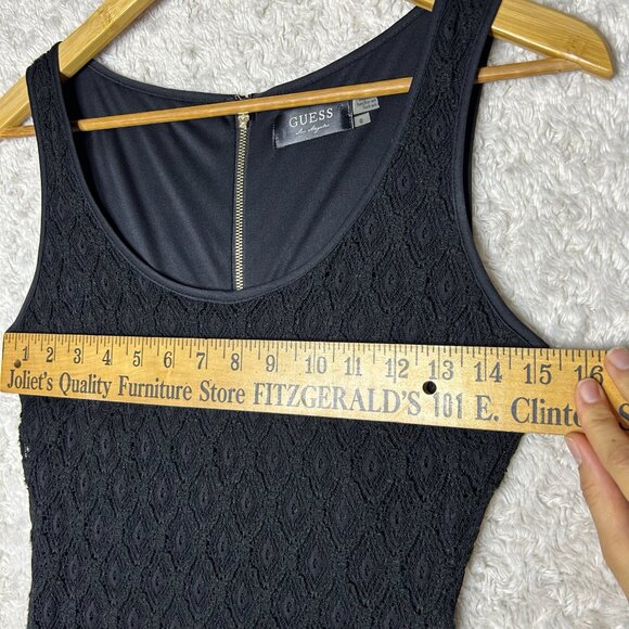 Guess Los Angeles Women’s Size 0 Black Lace Dress with Gold Zipper Down Back - Picture 4 of 7